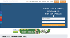 Desktop Screenshot of easyonlinehomejobs.com